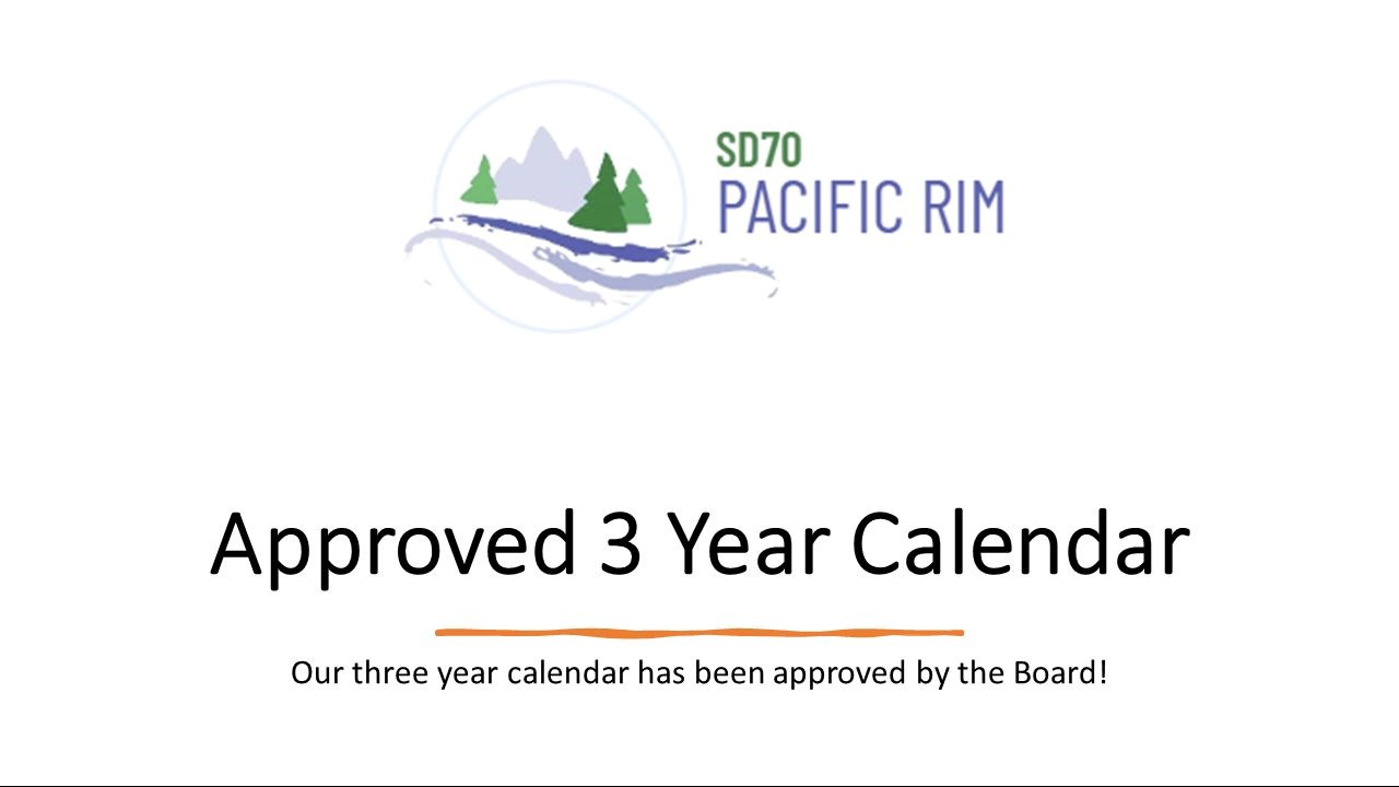 Approved 3 Year School Calendar